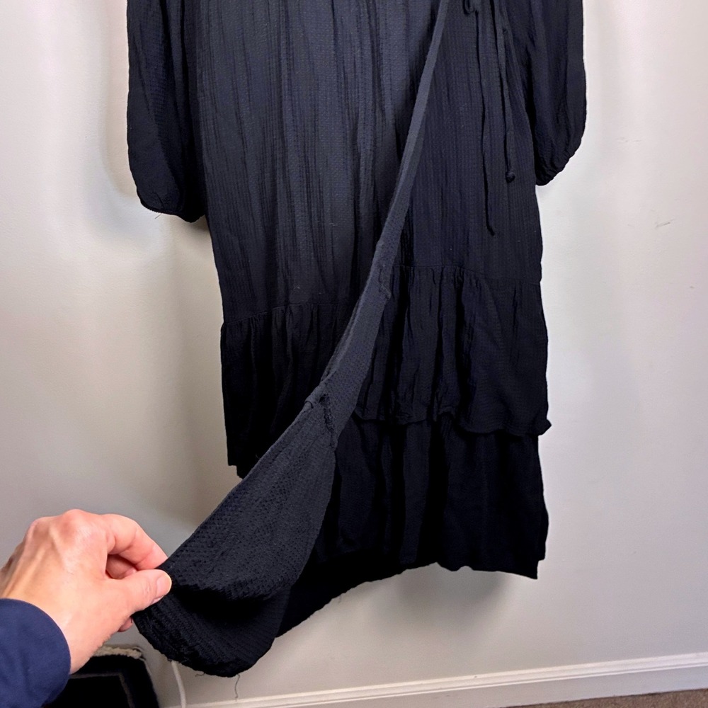 Knox Rose Wrap Dress XXL Black ‎ tiered rayon gauze Festival Dark Fairy - Picture 4 of 10